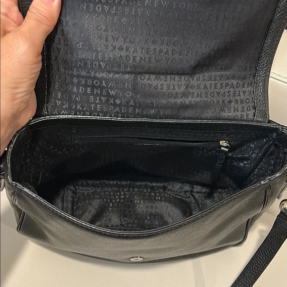 Kate Spade Black Crossbody Bag with Silver Hardware